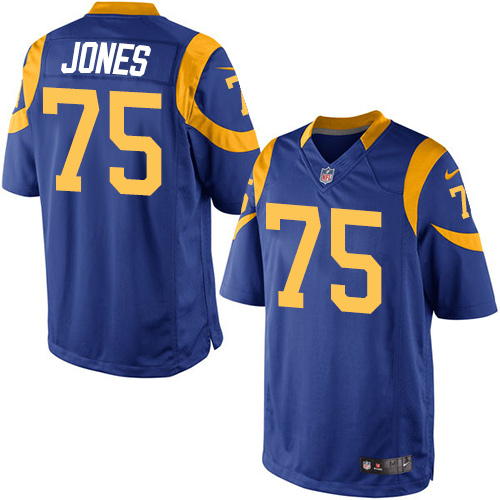 Youth Elite Deacon Jones Nike Jersey Royal Blue Alternate - #75 NFL Los Angeles Rams